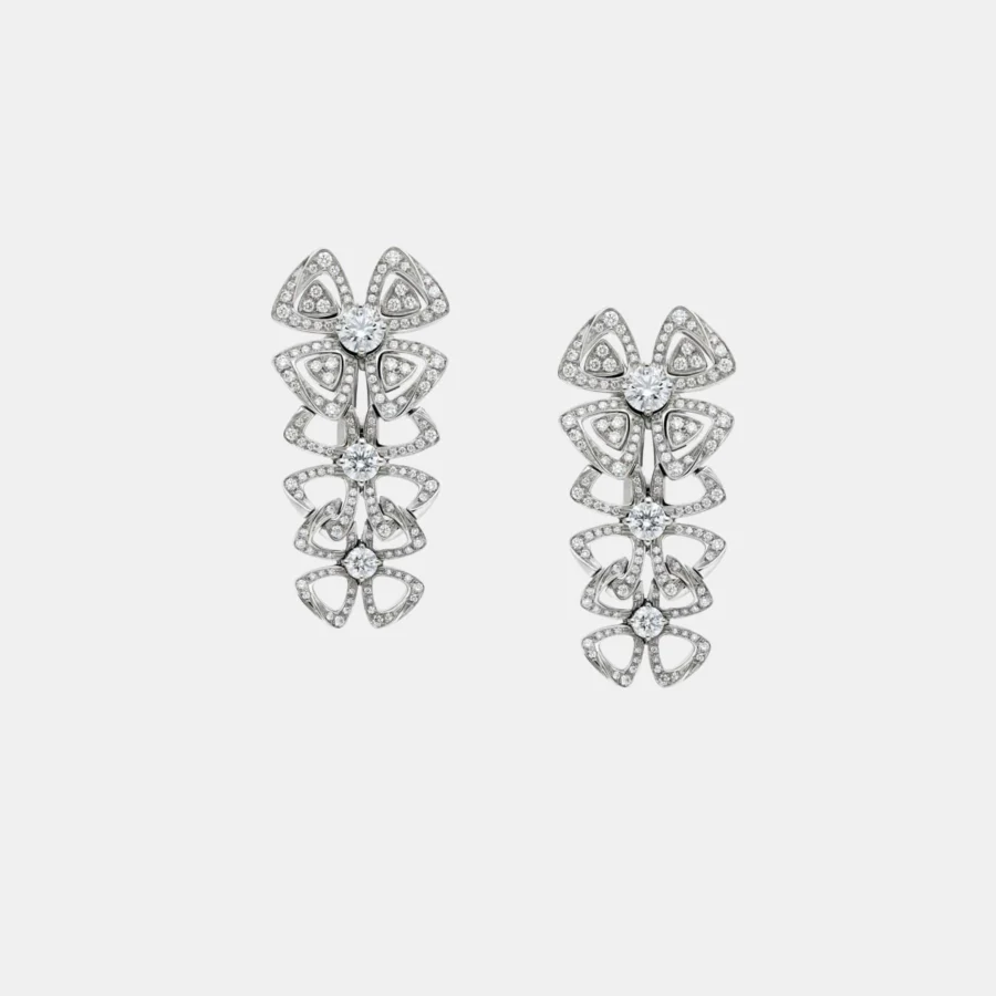 Boucles d'oreilles Fiorever Bulgari en or blanc, diamant 2.07ct — photographie du modèle, cote d’occasion GOLDMARKET