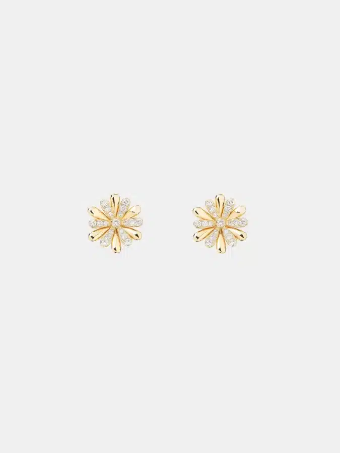 Boucles d’oreilles Flower Poiray Poiray en or jaune, diamant 0.27ct