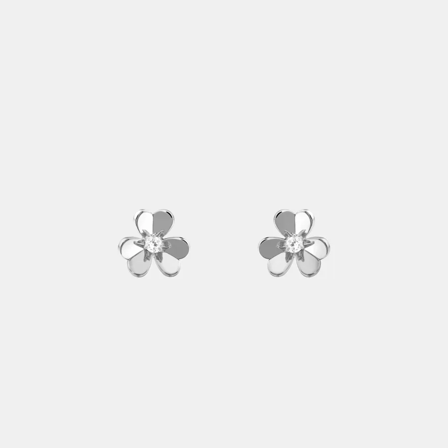 Boucles d'oreilles Frivole Van Cleef & Arpels en or blanc, diamant 0.11ct — photographie du modèle, cote d’occasion GOLDMARKET