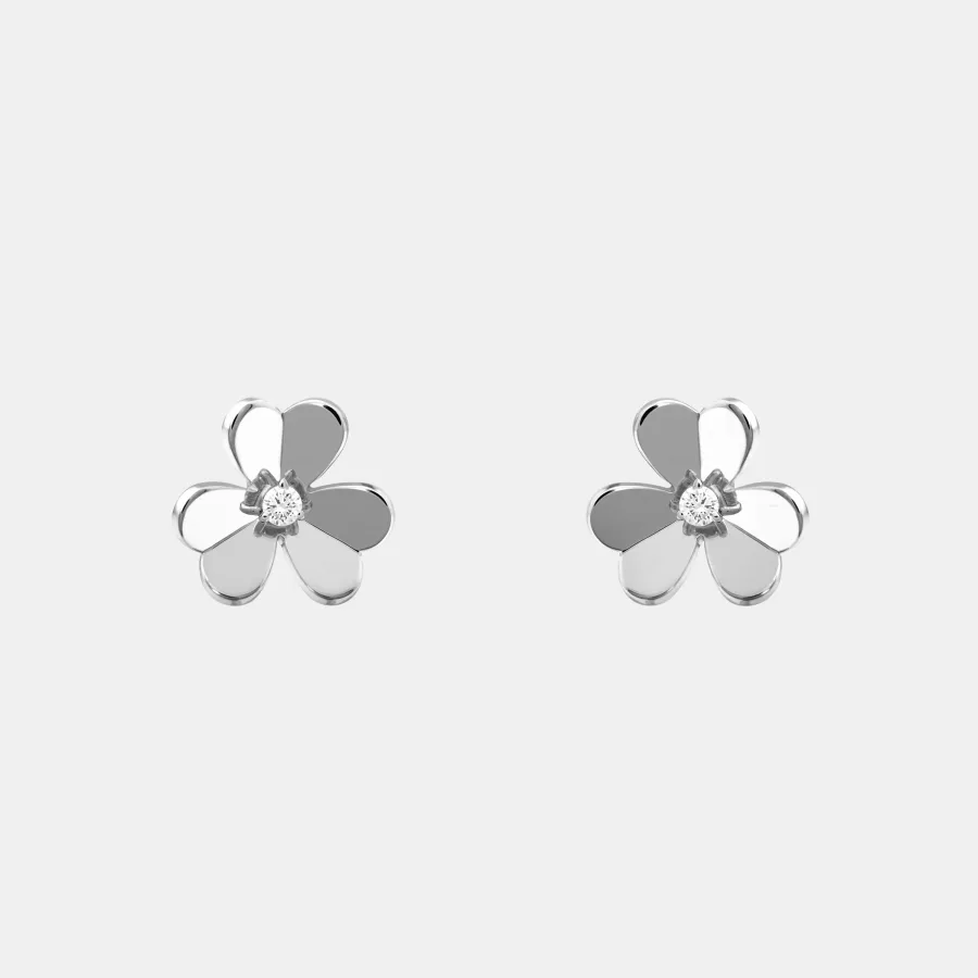 Boucles d'oreilles Frivole Van Cleef & Arpels en or blanc, diamant 0.17ct — photographie du modèle, cote d’occasion GOLDMARKET