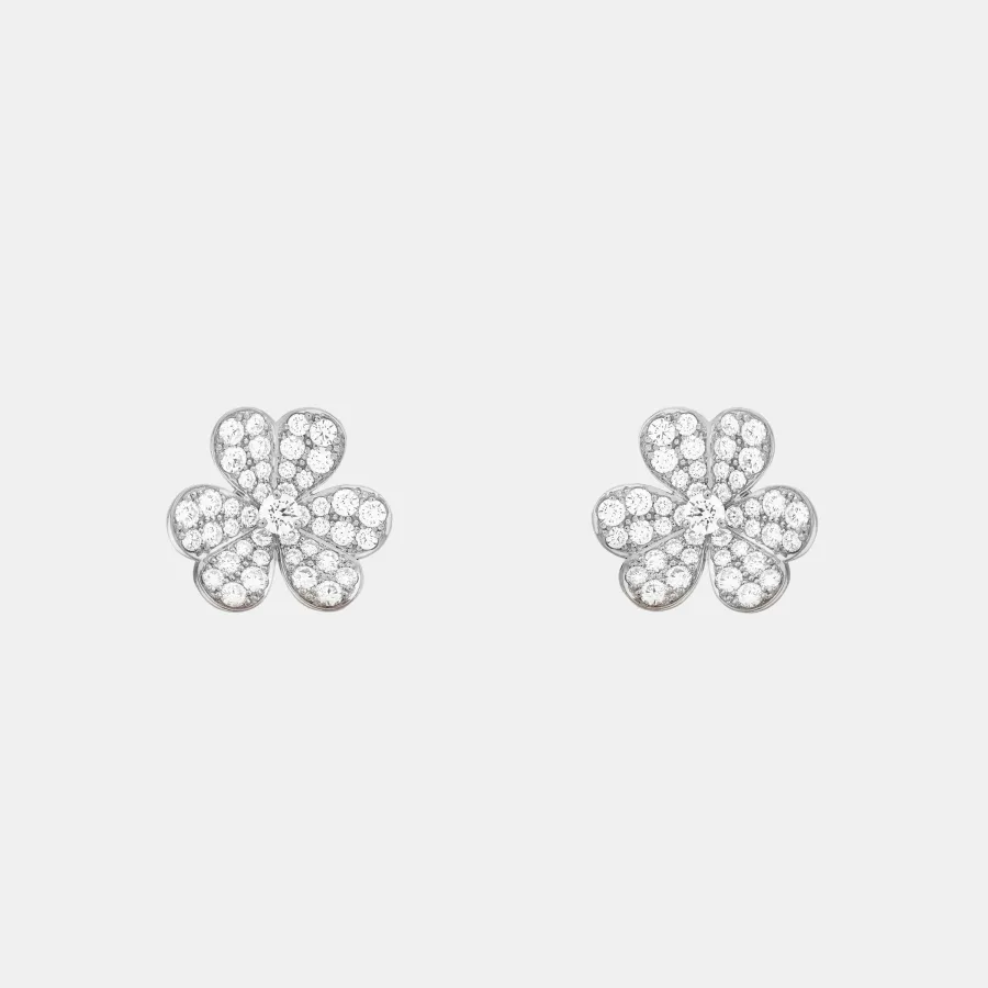 Boucles d'oreilles Frivole Van Cleef & Arpels en or blanc, diamant 1.61ct — photographie du modèle, cote d’occasion GOLDMARKET