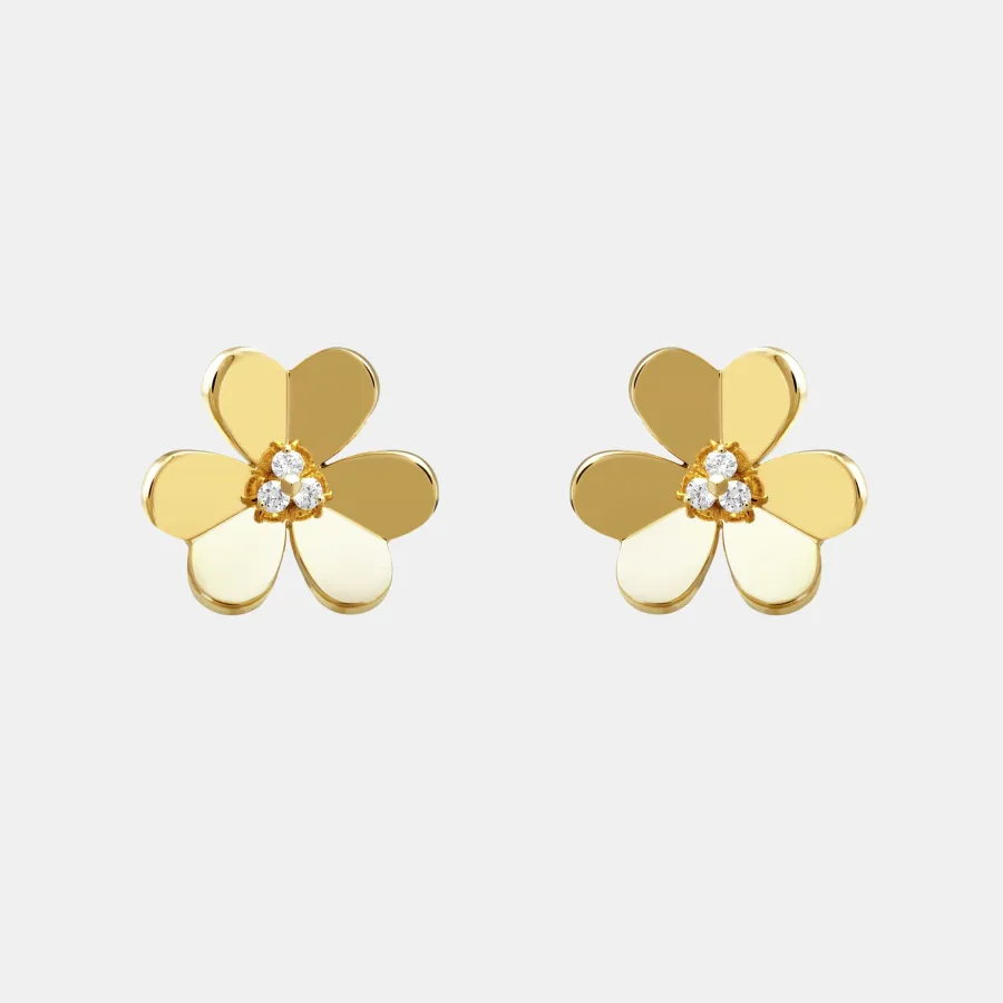 Boucles d'oreilles Frivole Van Cleef & Arpels en or jaune, diamant 0.32ct — photographie du modèle, cote d’occasion GOLDMARKET