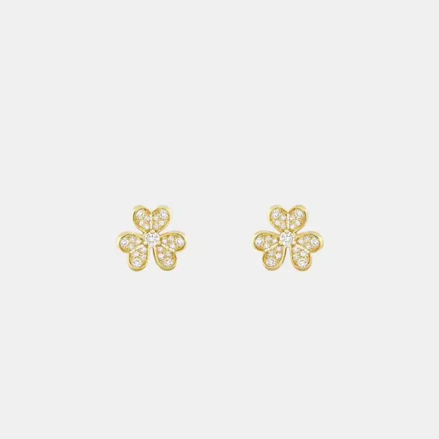 Boucles d'oreilles Frivole Van Cleef & Arpels en or jaune, diamant 0.42ct — photographie du modèle, cote d’occasion GOLDMARKET