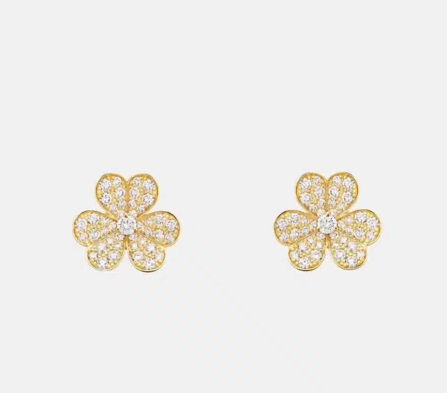 Boucles d'oreilles Frivole Van Cleef & Arpels en or jaune, diamant 1.61ct — photographie du modèle, cote d’occasion GOLDMARKET