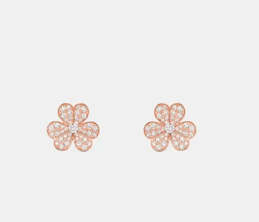 Boucles d'oreilles Frivole Van Cleef & Arpels en or rose, diamant 1.65ct — photographie du modèle, cote d’occasion GOLDMARKET