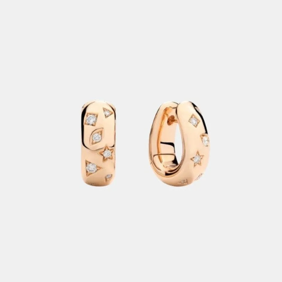 Boucles d'oreilles Iconica Pomellato en or rose, diamant 0.4ct — photographie du modèle, cote d’occasion GOLDMARKET