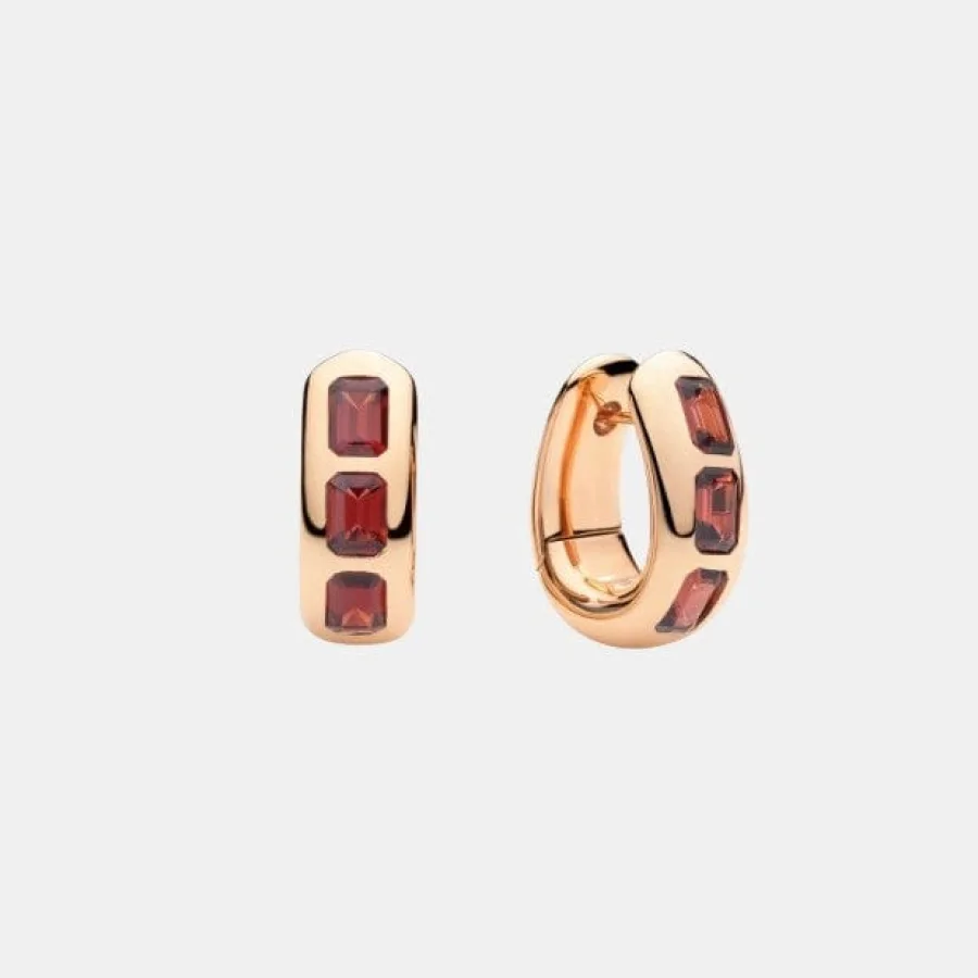 Boucles d'oreilles Iconica Pomellato en or rose, grenat 4ct — photographie du modèle, cote d’occasion GOLDMARKET