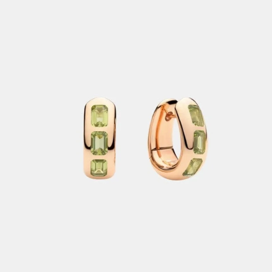 Boucles d'oreilles Iconica Pomellato en or rose, péridot 3.4ct — photographie du modèle, cote d’occasion GOLDMARKET