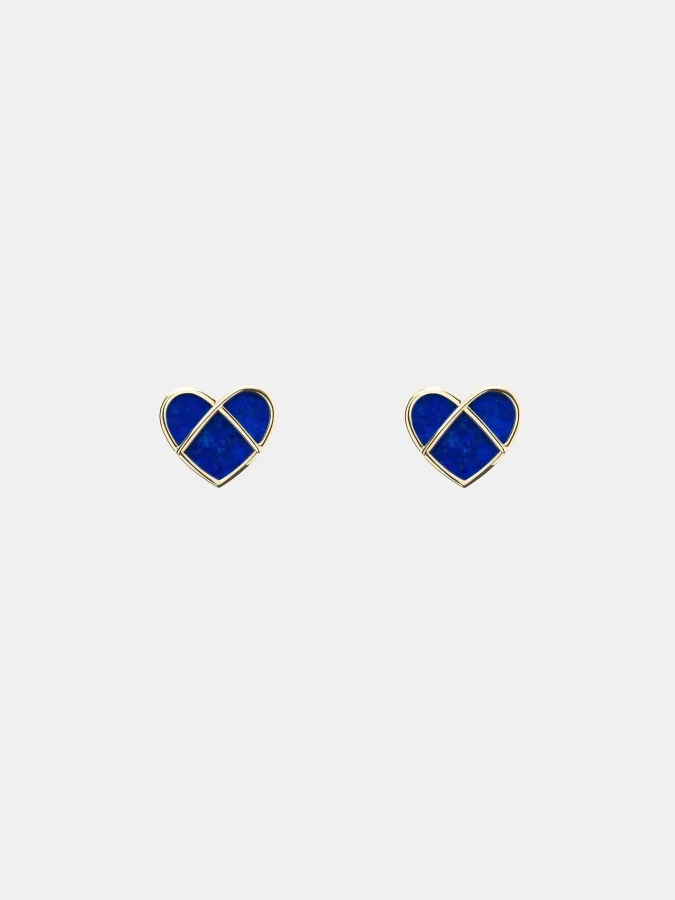 Boucles d’oreilles L’Attrape-Coeur Poiray en or jaune, lapis lazuli