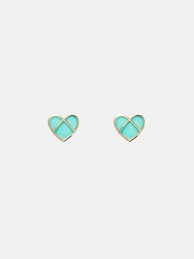 Boucles d’oreilles L’Attrape-Coeur Poiray en or jaune, turquoise