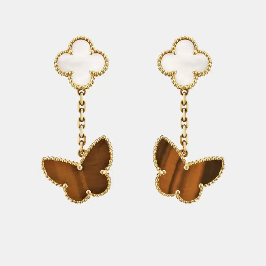Boucles d'oreilles Lucky Alhambra Van Cleef & Arpels en or jaune, mixte — photographie du modèle, cote d’occasion GOLDMARKET