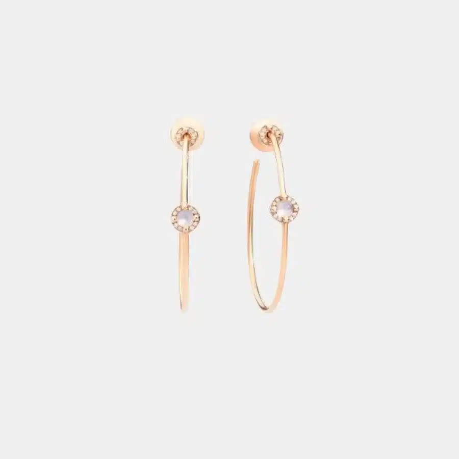 Boucles d'oreilles M'Ama Non M'Ama Pomellato en or rose, pierre de lune 0.4ct — photographie du modèle, cote d’occasion GOLDMARKET
