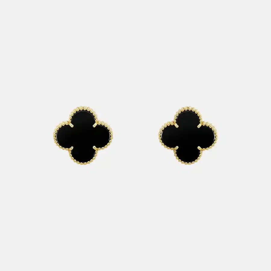 Boucles d'oreilles Magic Alhambra Van Cleef & Arpels en or jaune, onyx — photographie du modèle, cote d’occasion GOLDMARKET