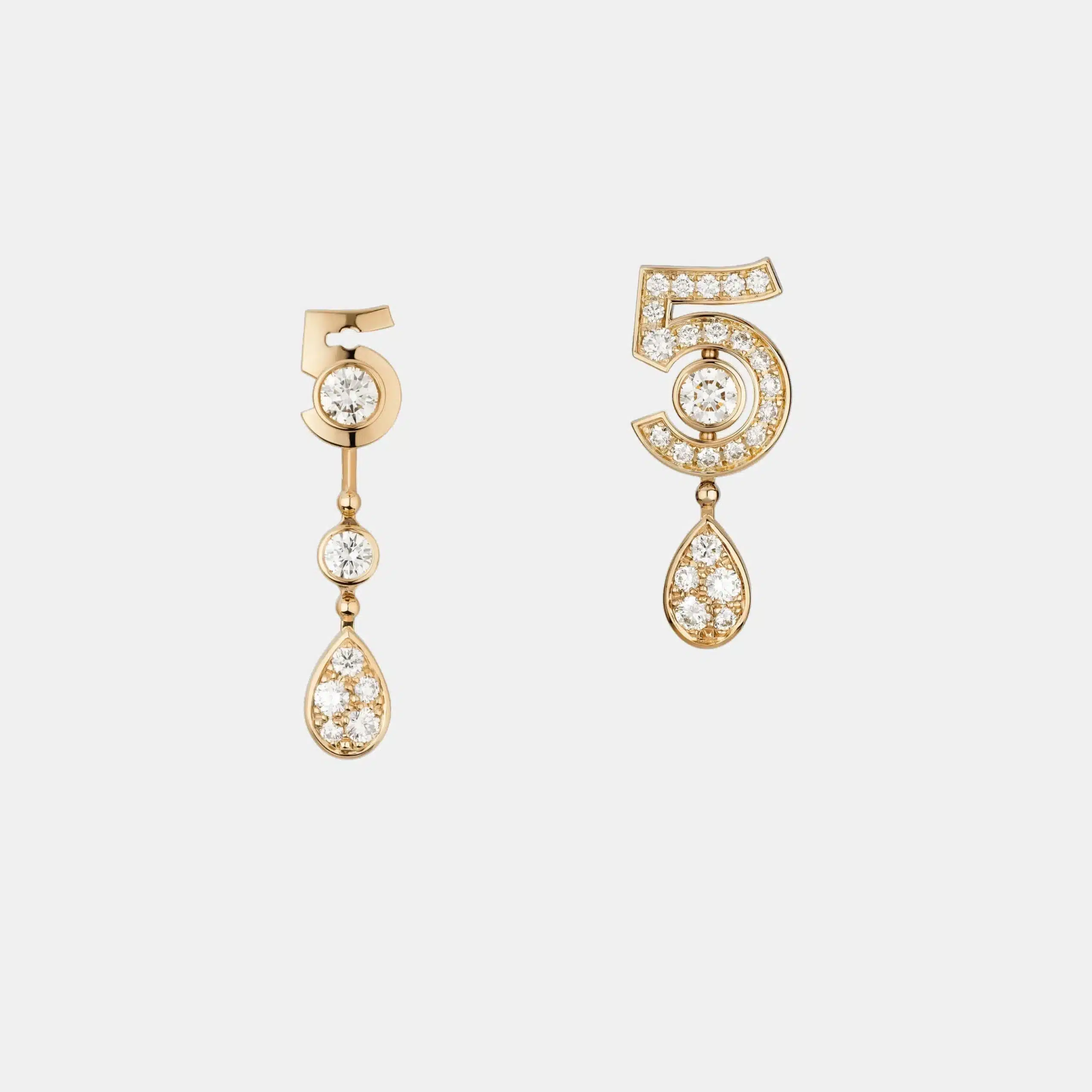 Boucles d’oreilles N°5 Chanel en or, diamant