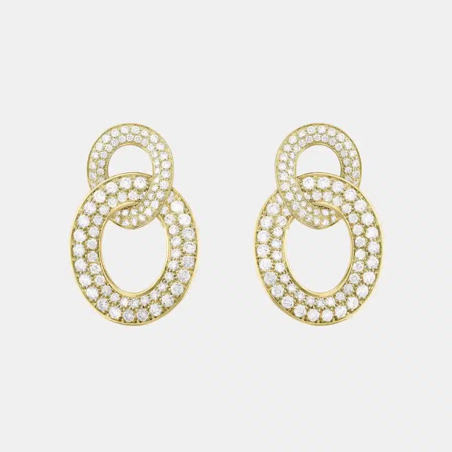 Boucles d'oreilles Olympia Van Cleef & Arpels en or jaune, diamant 4.33ct — photographie du modèle, cote d’occasion GOLDMARKET