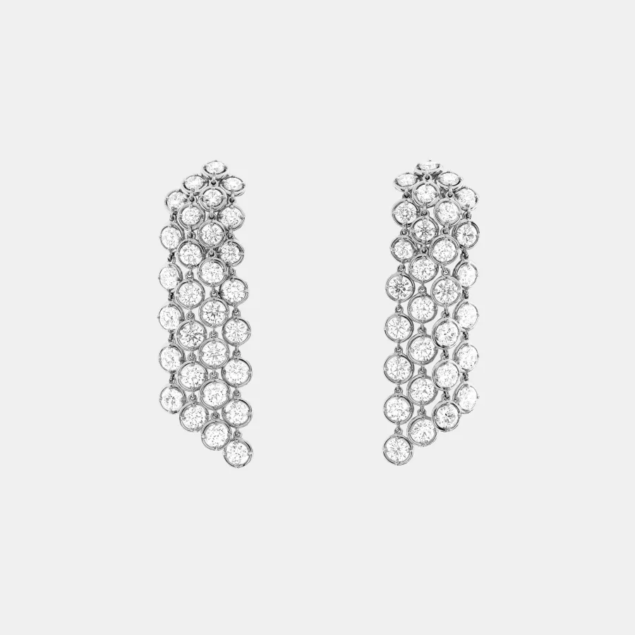 Boucles d’oreilles Palmyre Van Cleef & Arpels en or blanc, diamant 12.33ct