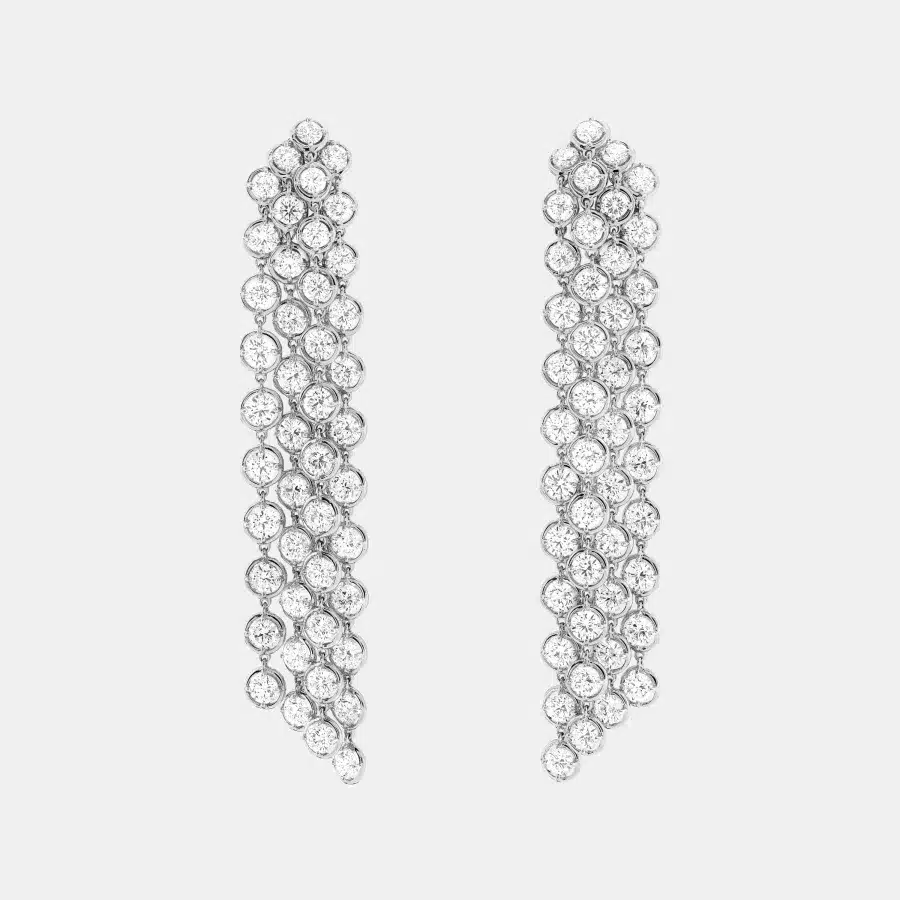 Boucles d’oreilles Palmyre Van Cleef & Arpels en or blanc, diamant 20.89ct