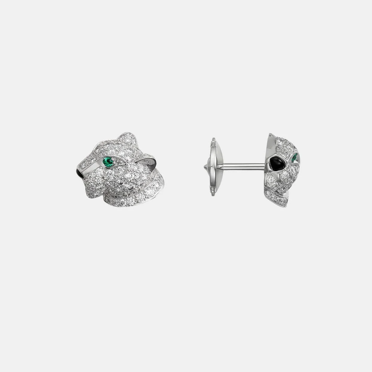 Boucles d'oreilles Panthère Cartier en or blanc, mixte — photographie du modèle, cote d’occasion GOLDMARKET