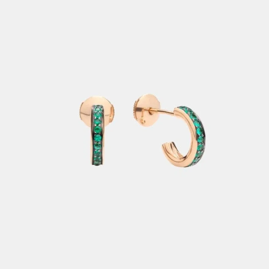 Boucles d'oreilles Pomellato Together Pomellato en or rose, émeraude 0.3ct — photographie du modèle, cote d’occasion GOLDMARKET