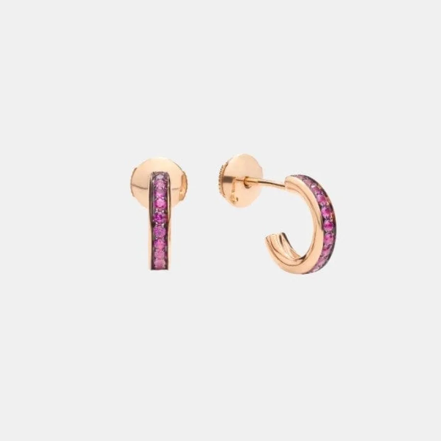 Boucles d'oreilles Pomellato Together Pomellato en or rose, rubis 0.5ct — photographie du modèle, cote d’occasion GOLDMARKET