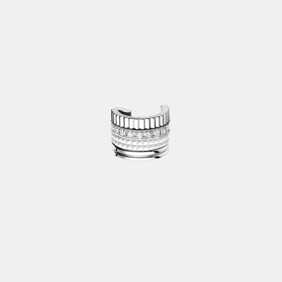 Boucles d'oreilles Quatre Boucheron en or blanc, diamant 0.13ct — photographie du modèle, cote d’occasion GOLDMARKET