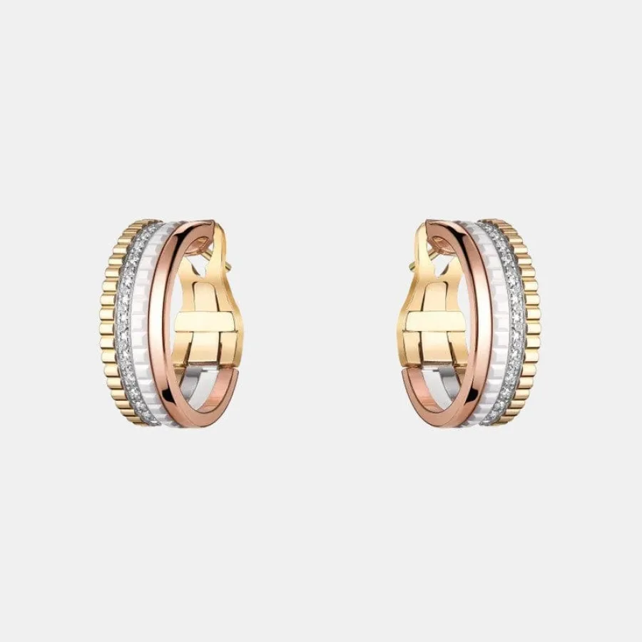 Boucles d'oreilles Quatre Boucheron en or, diamant 0.36ct — photographie du modèle, cote d’occasion GOLDMARKET