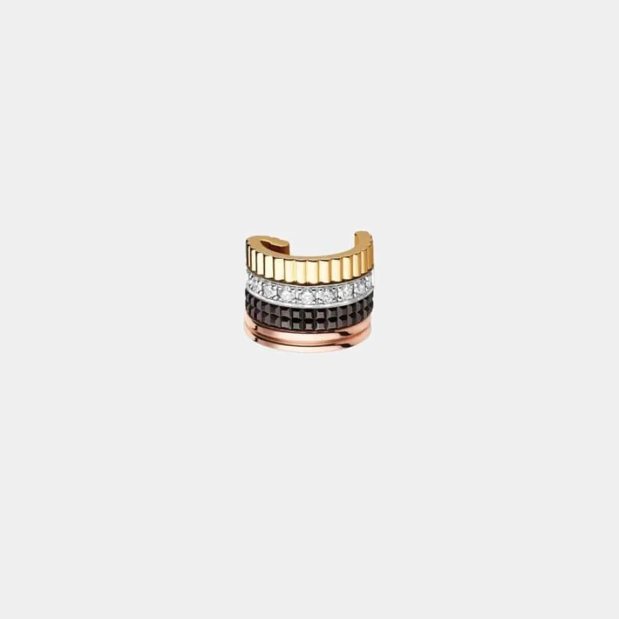 Boucles d'oreilles Quatre Boucheron en or jaune, diamant 0.14ct — photographie du modèle, cote d’occasion GOLDMARKET