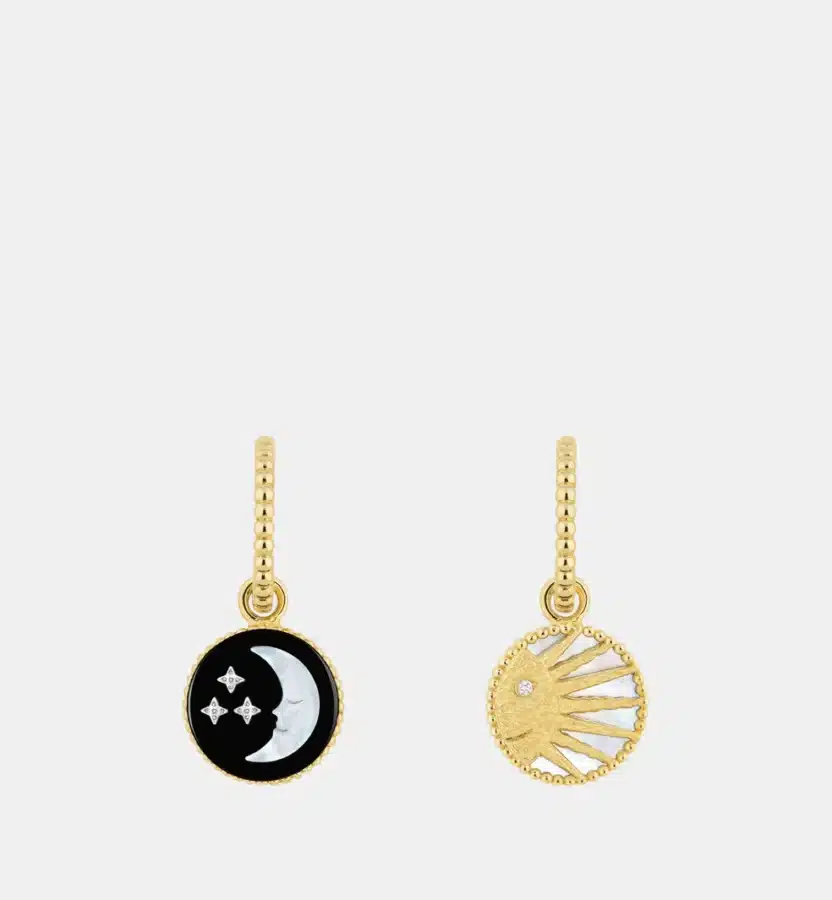 Boucles d'oreilles Rose des Vents Dior en or, diamant 0.01 ct — photographie du modèle, cote d’occasion GOLDMARKET