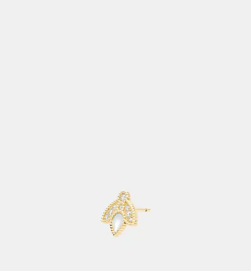 Boucles d’oreilles Rose des Vents Dior en or jaune, diamant 0.13 ct