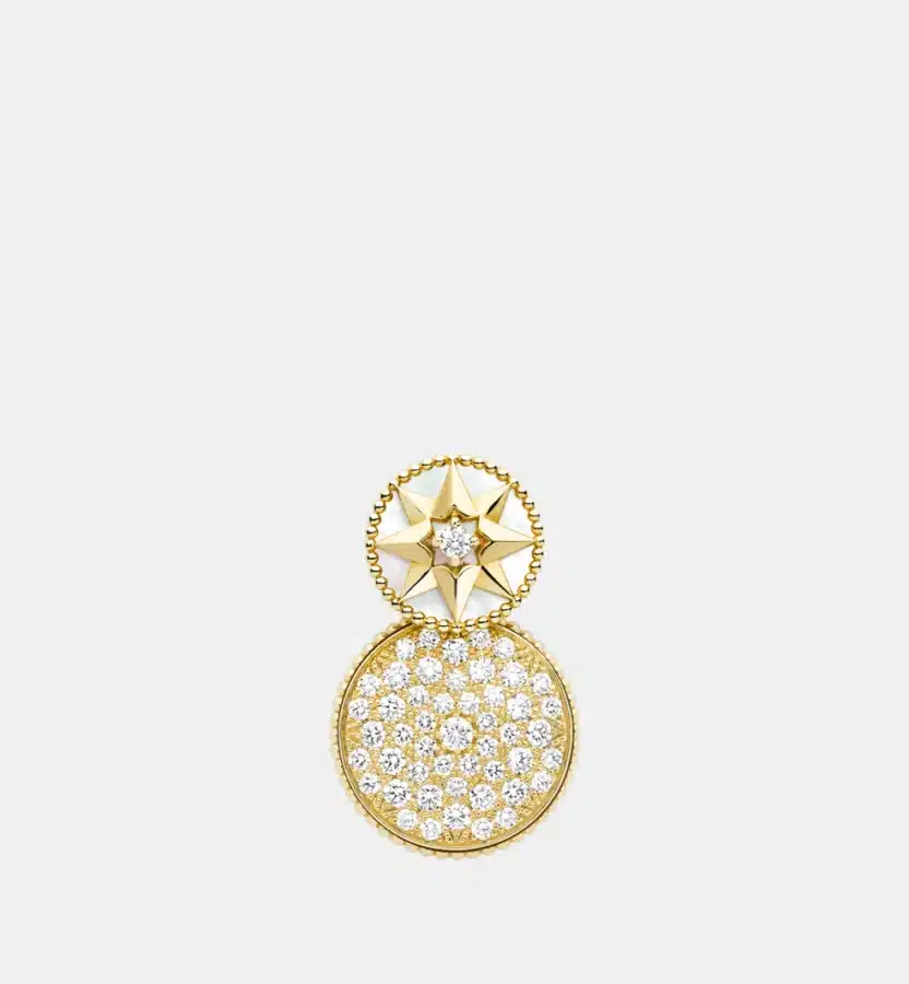 Boucles d’oreilles Rose des Vents Dior en or jaune, diamant 1.35 ct