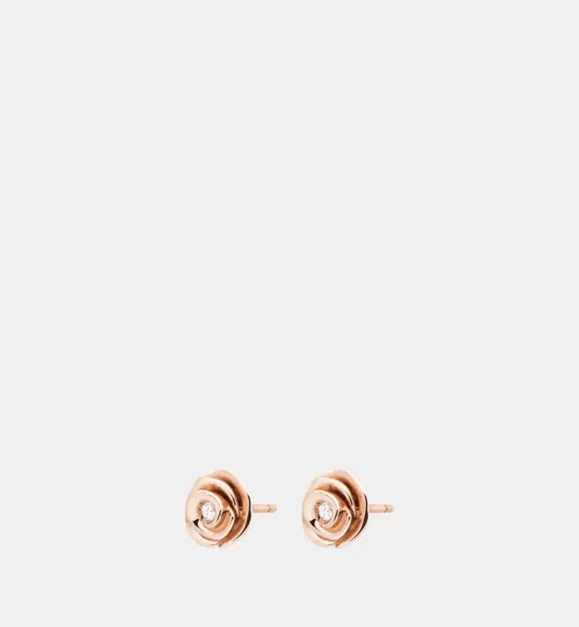 Boucles d’oreilles Rose Dior Couture Dior en or rose, diamant 0.07 ct