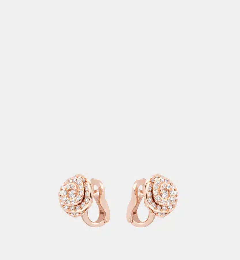 Boucles d'oreilles Rose Dior Couture Dior en or rose, diamant 1.00 ct — photographie du modèle, cote d’occasion GOLDMARKET