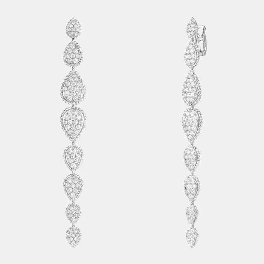 Boucles d'oreilles Serpent Bohème Boucheron en or blanc, diamant 6.21ct — photographie du modèle, cote d’occasion GOLDMARKET