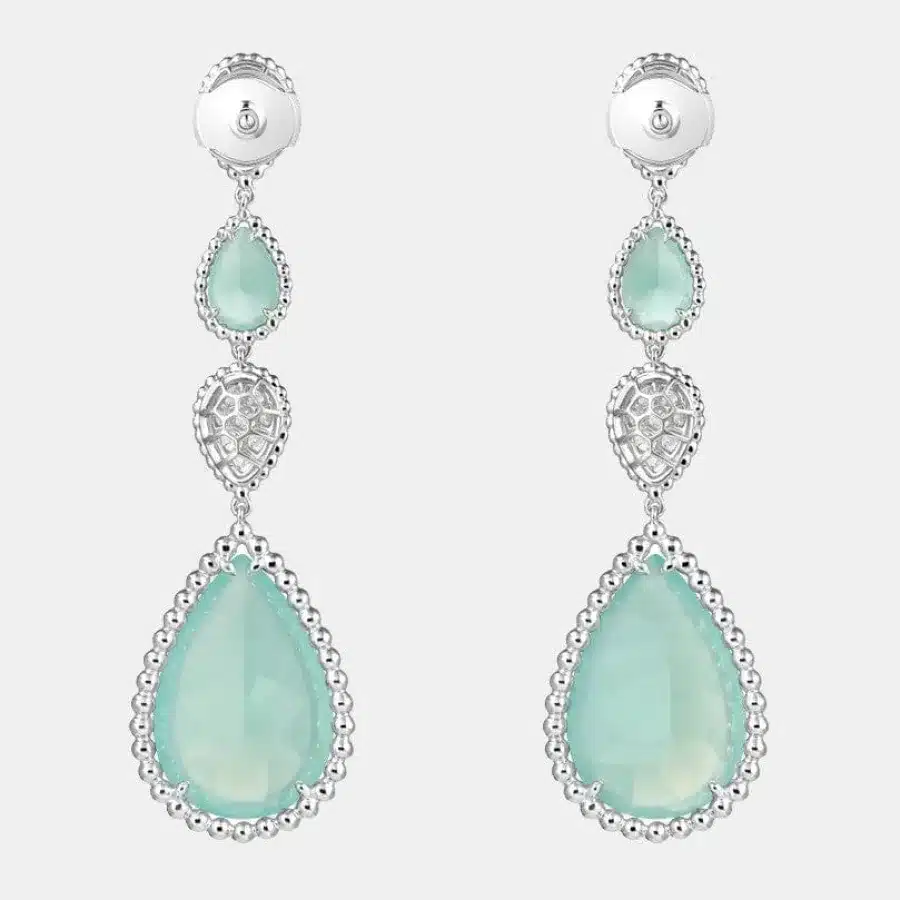 Boucles d'oreilles Serpent Bohème Boucheron en or blanc, mixte 19.68ct motif xs et l — photographie du modèle, cote d’occasion GOLDMARKET
