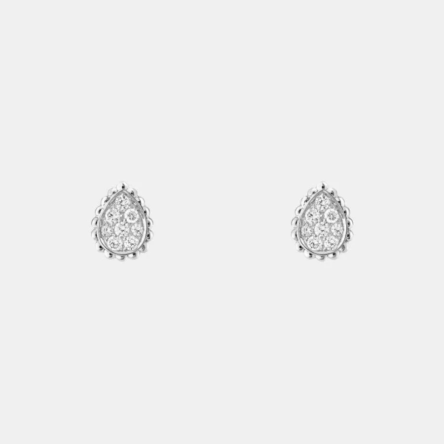 Boucles d'oreilles Serpent Bohème Boucheron en or blanc, xs motif diamant 0.25ct — photographie du modèle, cote d’occasion GOLDMARKET