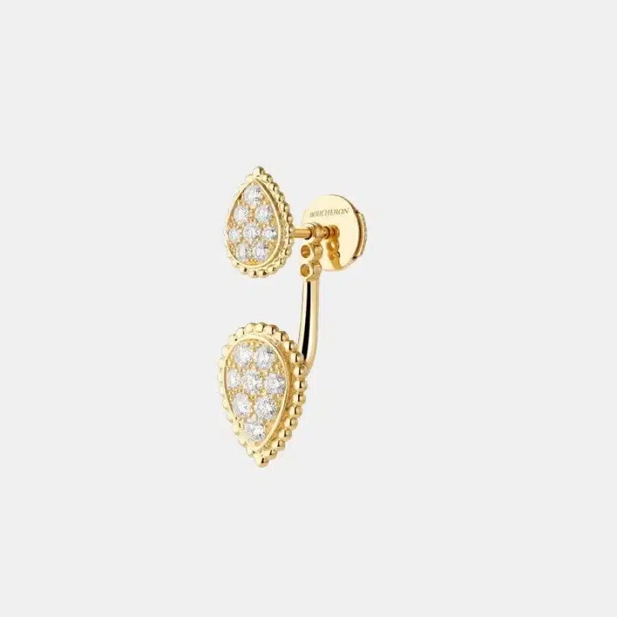 Boucles d'oreilles Serpent Bohème Boucheron en or jaune, diamant 0.49ct s motif — photographie du modèle, cote d’occasion GOLDMARKET
