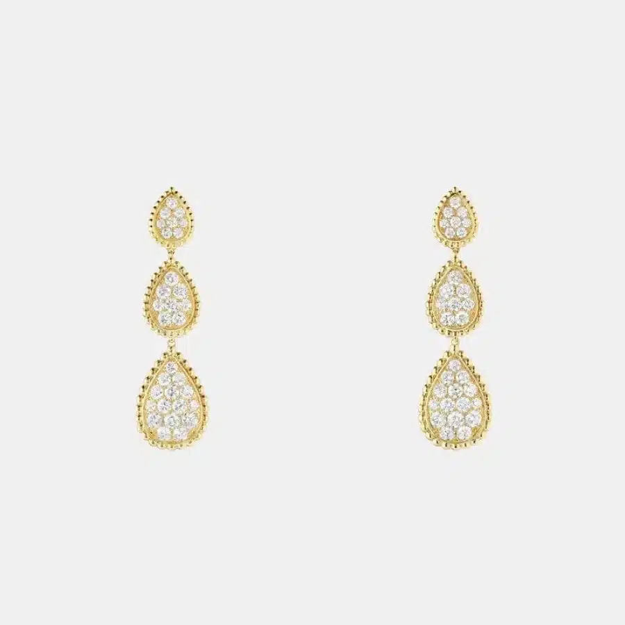 Boucles d'oreilles Serpent Bohème Boucheron en or jaune, diamant 2.6ct motif xs, s et m — photographie du modèle, cote d’occasion GOLDMARKET