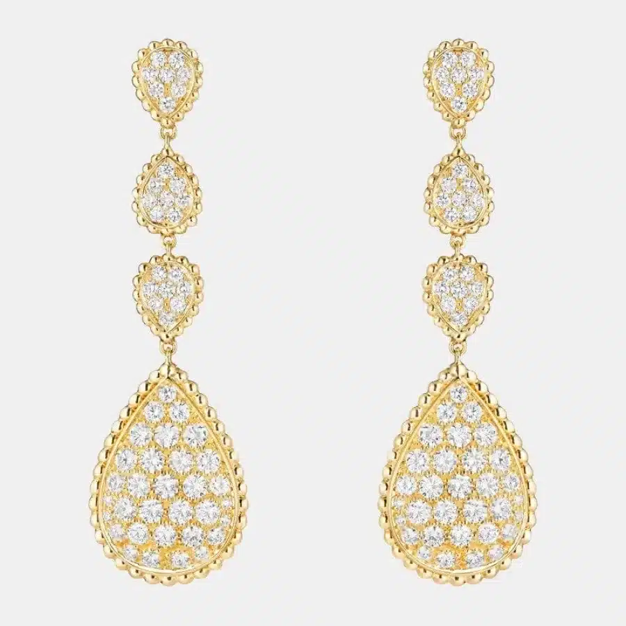 Boucles d'oreilles Serpent Bohème Boucheron en or jaune, diamant 3.43ct, motifs xs et l. — photographie du modèle, cote d’occasion GOLDMARKET