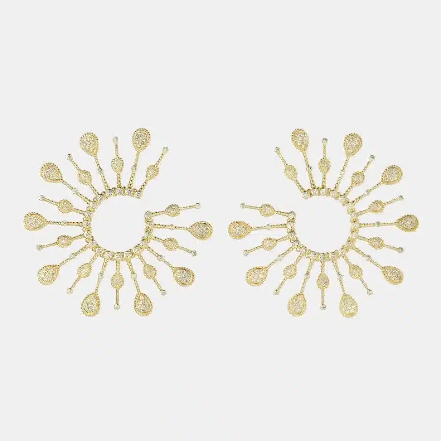 Boucles d'oreilles Serpent Bohème Boucheron en or jaune, s motif diamant 6.88ct — photographie du modèle, cote d’occasion GOLDMARKET