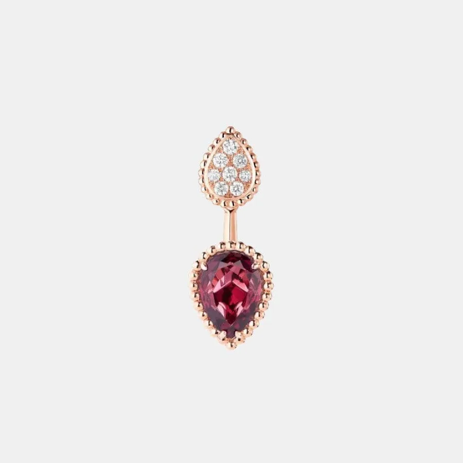 Boucles d'oreilles Serpent Bohème Boucheron en or rose, grenat s motif et xs motif — photographie du modèle, cote d’occasion GOLDMARKET