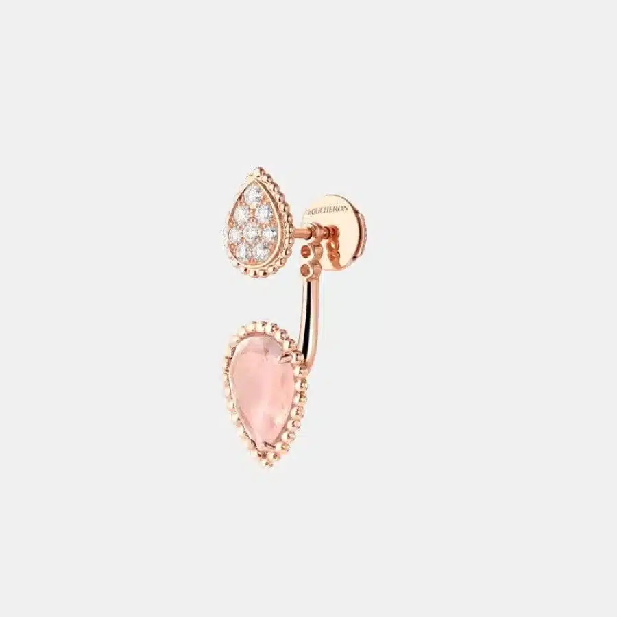 Boucles d'oreilles Serpent Bohème Boucheron en or rose, quartz 1.5ct, motif s et xs. — photographie du modèle, cote d’occasion GOLDMARKET