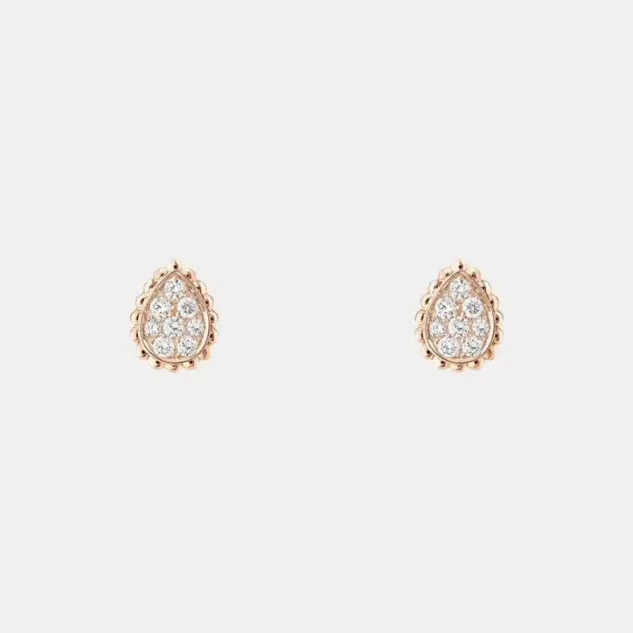 Boucles d'oreilles Serpent Bohème Boucheron en or rose, xs motif diamant 0.25ct — photographie du modèle, cote d’occasion GOLDMARKET