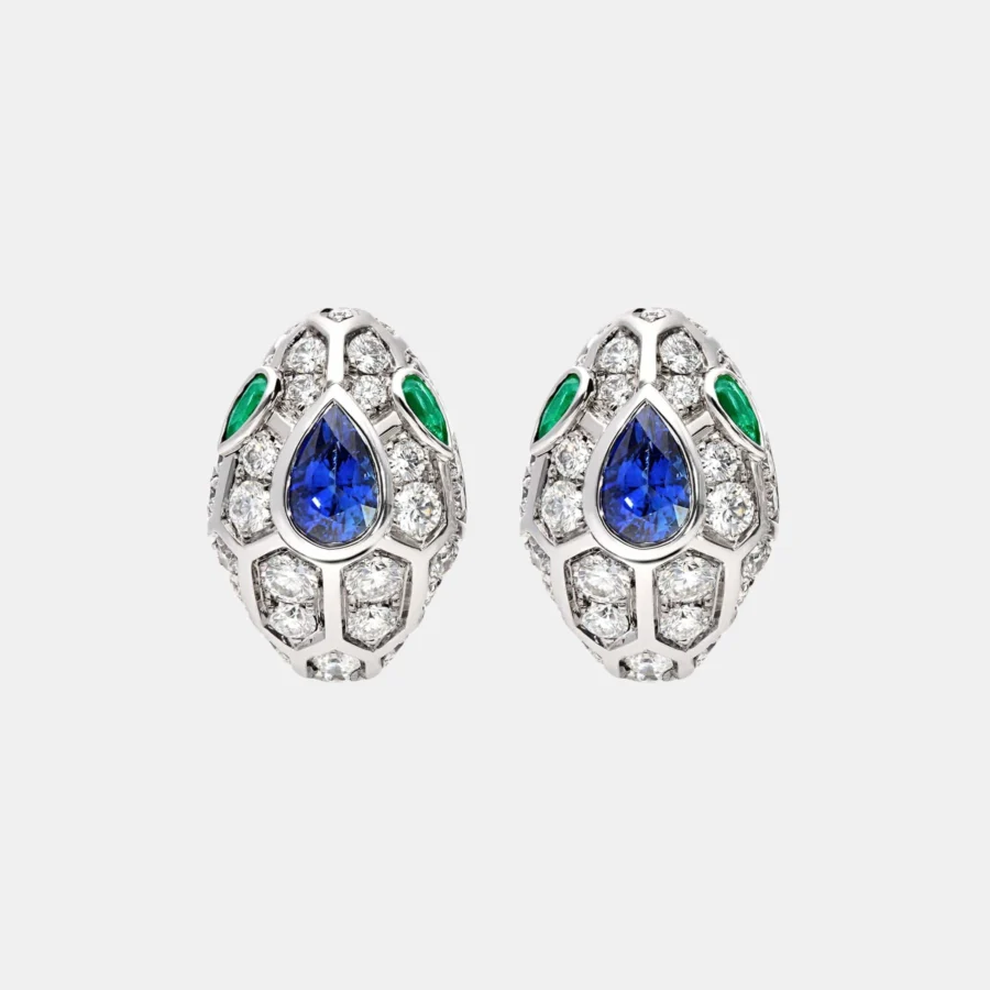 Boucles d’oreilles Serpenti Bulgari en or blanc, diamant 1.67ct