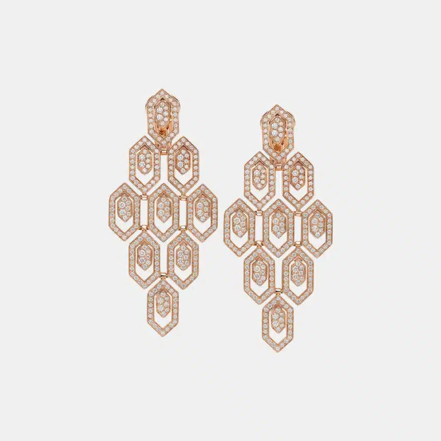 Boucles d'oreilles Serpenti Bulgari en or rose, diamant 2.17ct — photographie du modèle, cote d’occasion GOLDMARKET