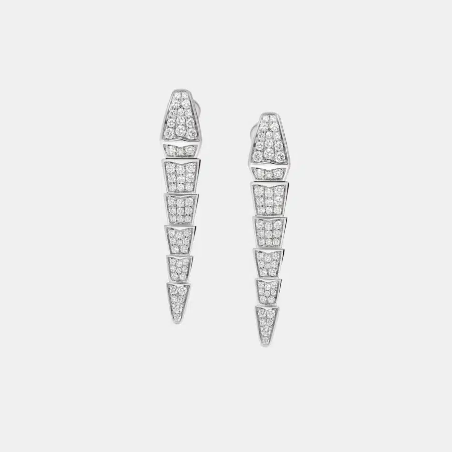 Boucles d'oreilles Serpenti Viper Bulgari en or blanc, diamant 2.08ct — photographie du modèle, cote d’occasion GOLDMARKET