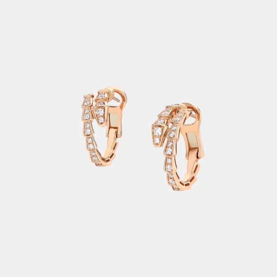 Boucles d'oreilles Serpenti Viper Bulgari en or rose, diamant 0.75ct — photographie du modèle, cote d’occasion GOLDMARKET