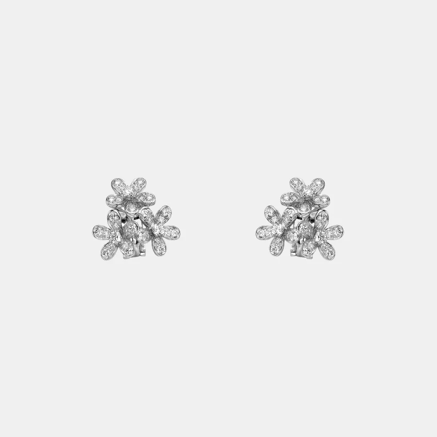 Boucles d’oreilles Socrate Van Cleef & Arpels en or blanc, diamant 1.32ct