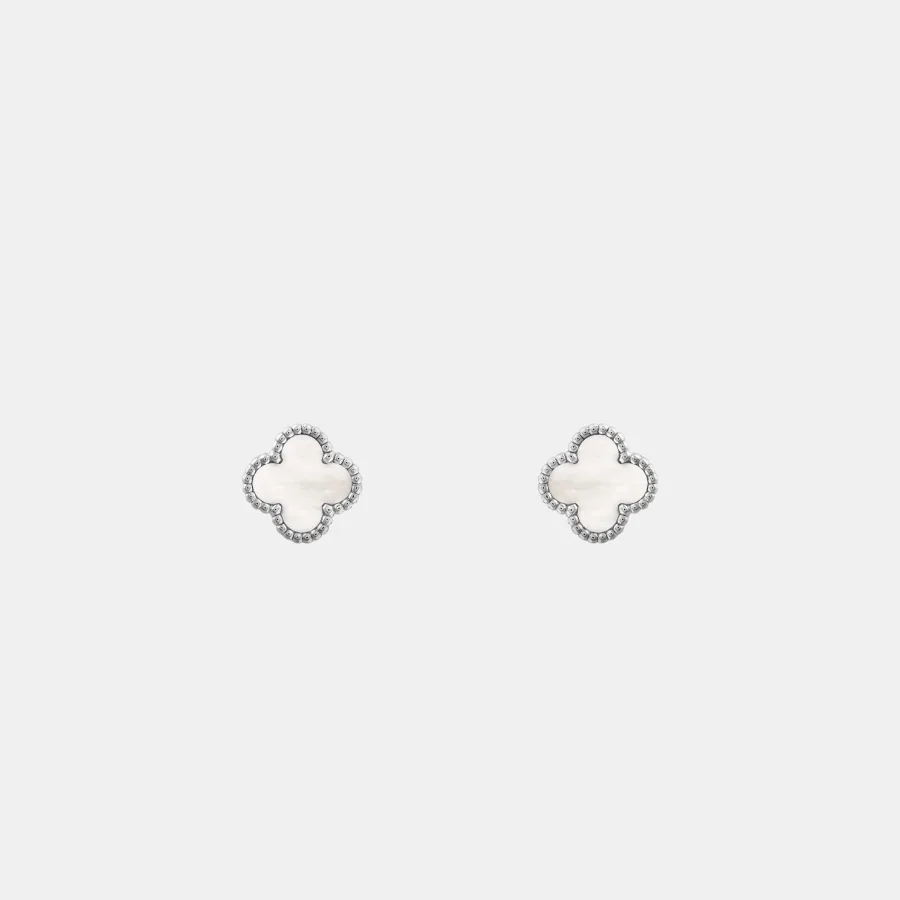 Boucles d’oreilles Sweet Alhambra Van Cleef & Arpels en or blanc, perle