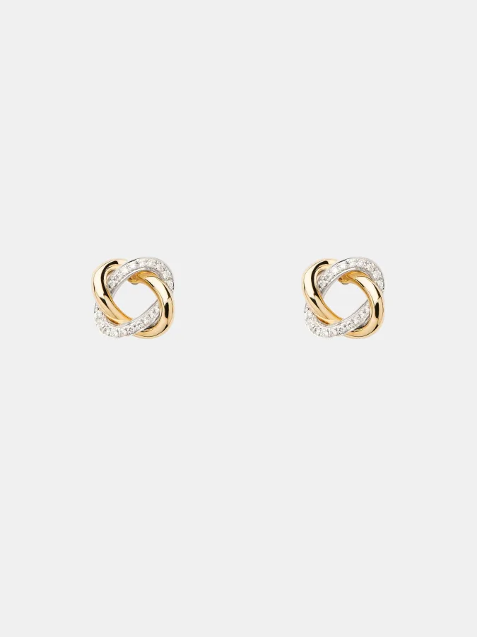 Boucles d'oreilles Tresse Poiray en or, diamant 0.1ct — photographie du modèle, cote d’occasion GOLDMARKET