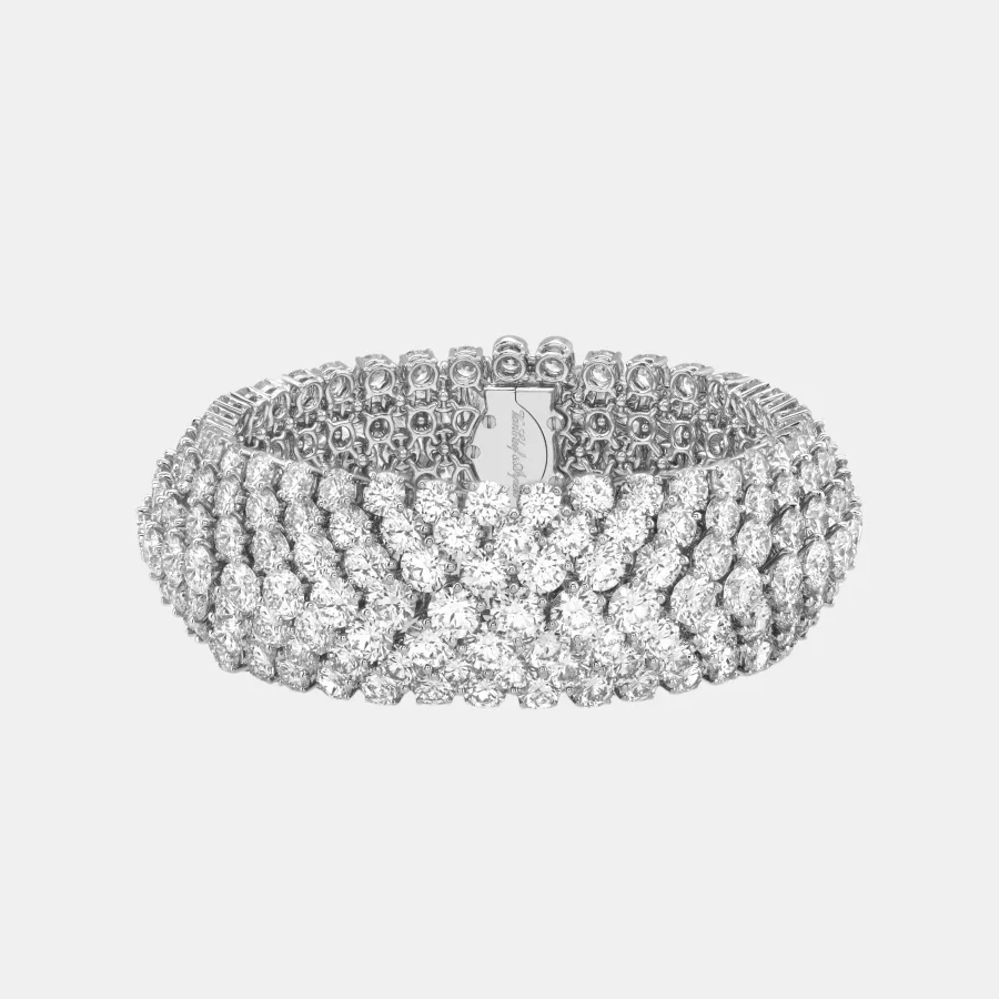 Bracelet A Cheval Van Cleef & Arpels en platine, diamant 74.28ct — photographie du modèle, cote d’occasion GOLDMARKET